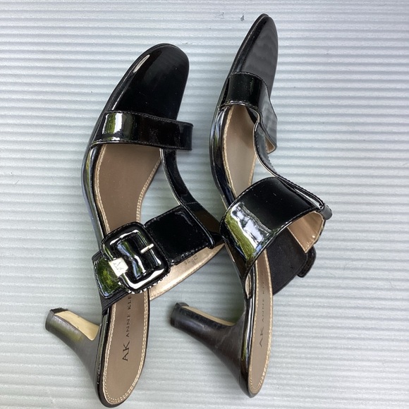 Anne Klein Woman low hill slippers Black Size 9.5 M summer Sandals - Picture 7 of 11